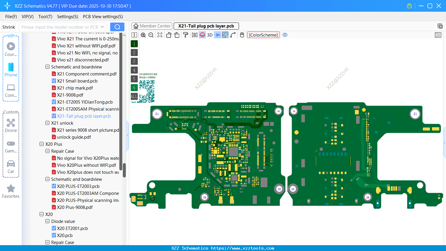 VIVO X21-Tail Plug Pcb Layer